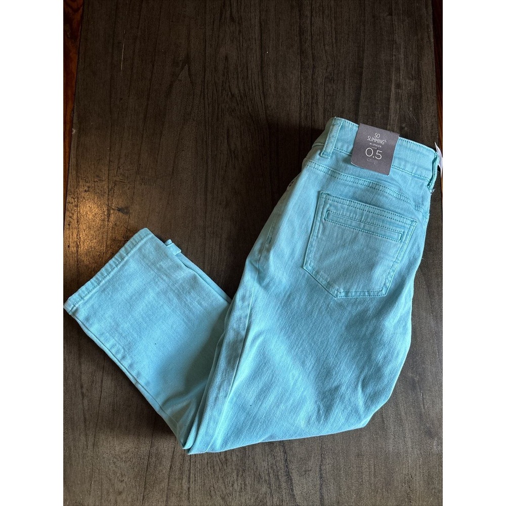 Chico’s So Slimming Girlfriend Crop Jeans Size 0(5) 0.5 Aquamarine